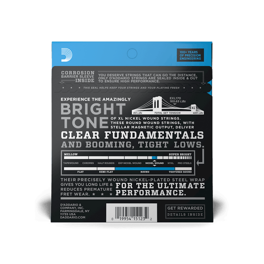 D'Addario EXL170 Nickel Wound Bass, Light, 45-100, Long Scale