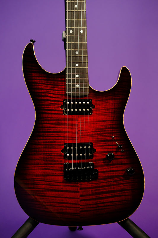 Xotic XS Core Bent Top - Dark Red Burst