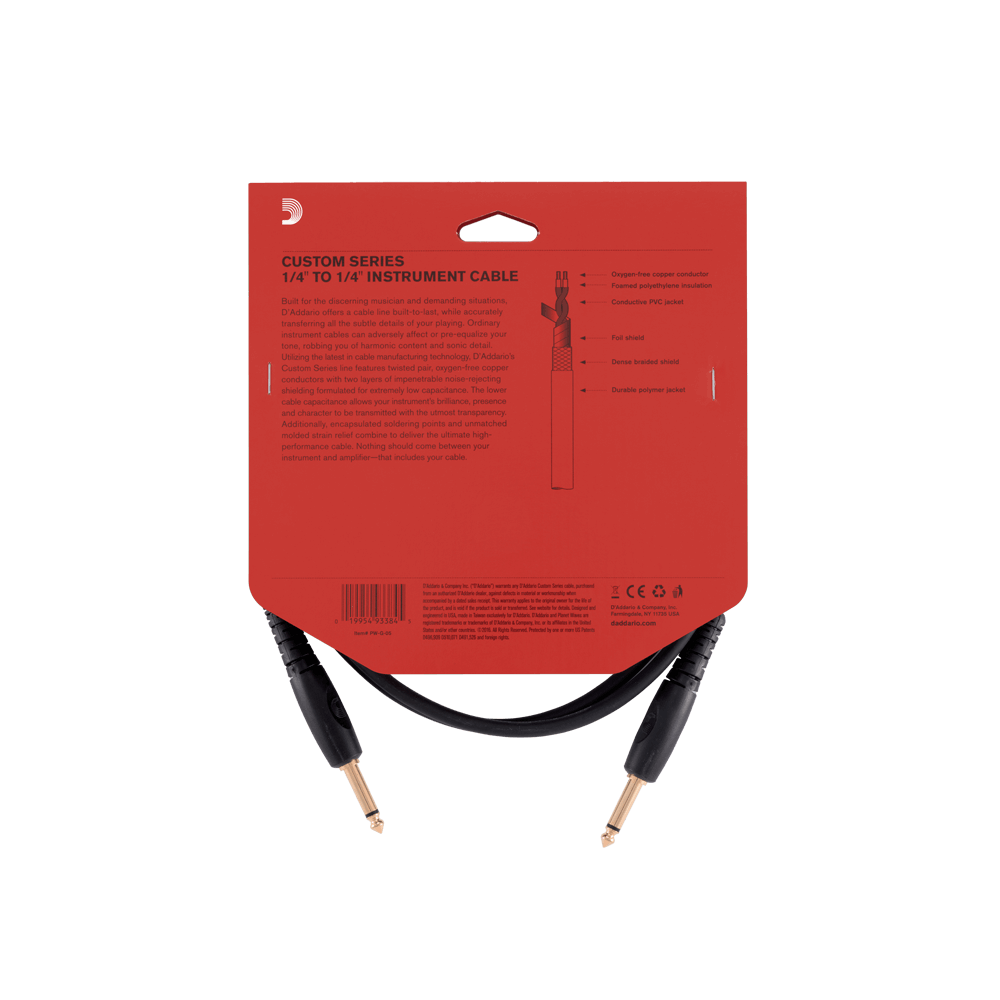 D’Addario Custom Series Instrument Cable - 3m / 10ft