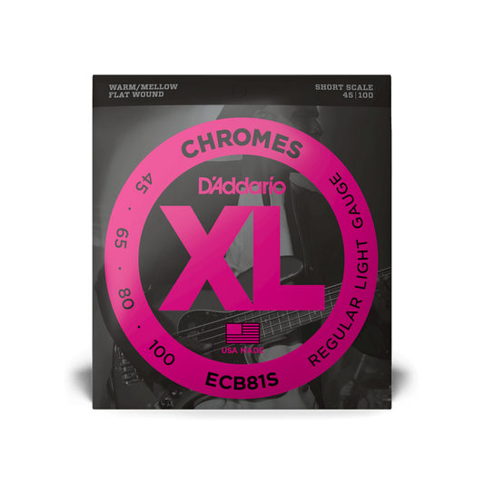 D'Addario ECB81S Chromes Bass, Light, 45-100, Short Scale