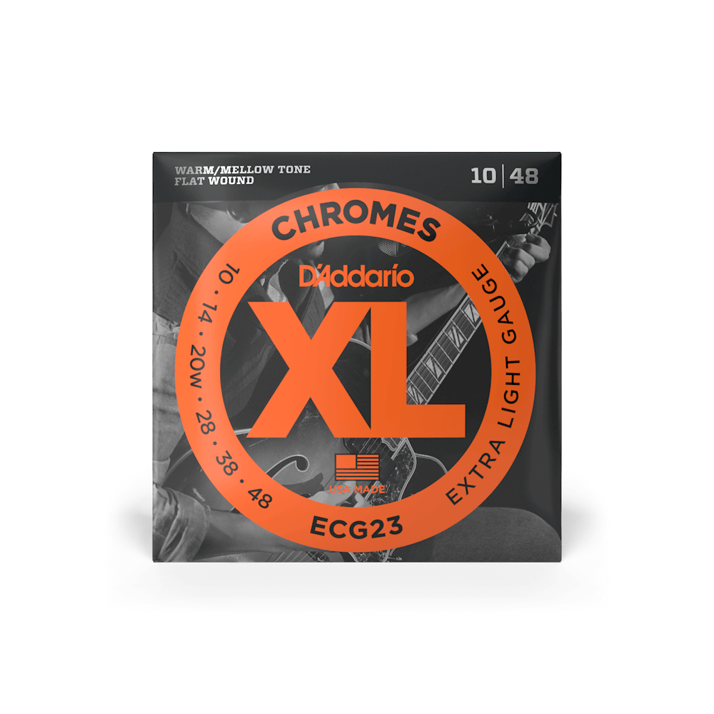 D'Addario ECG23 Chromes Flat Wound,Extra Light, 10-48