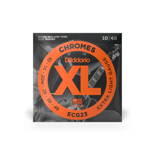 D'Addario ECG23 Chromes Flat Wound,Extra Light, 10-48