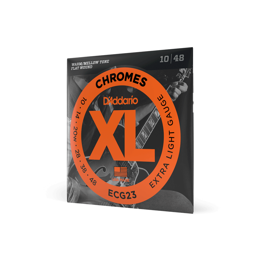 D'Addario ECG23 Chromes Flat Wound,Extra Light, 10-48