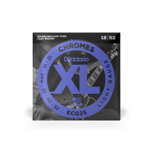 D'Addario ECG25 Chromes Flat Wound, Light, 12-52