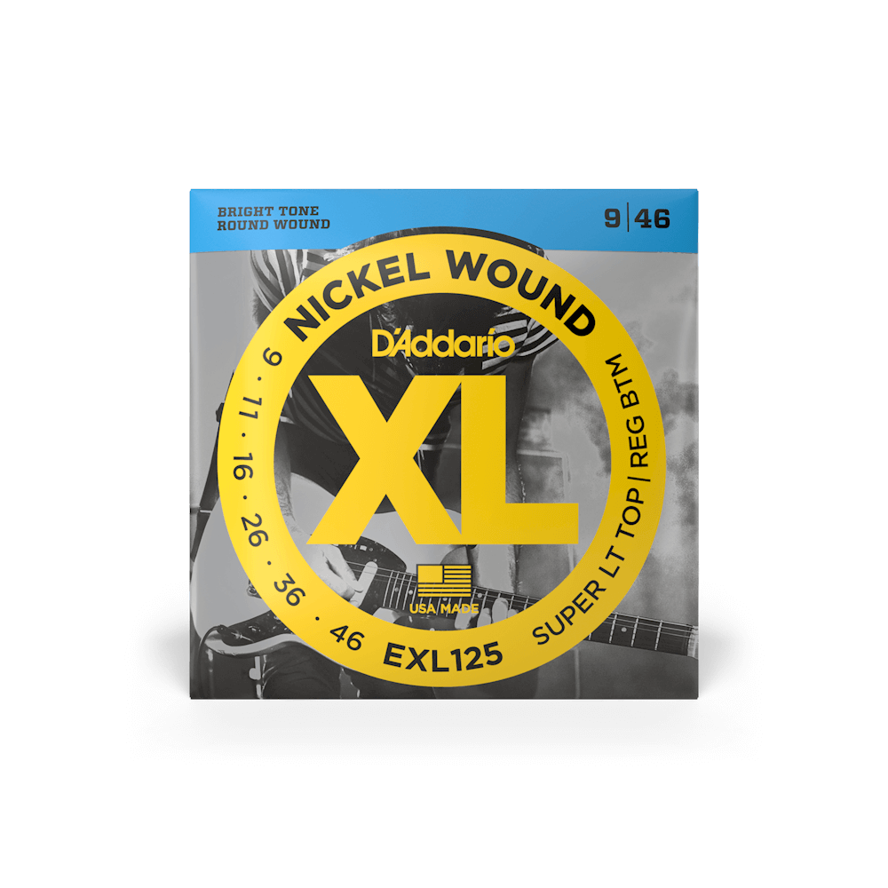 D'Addario EXL125 Nickel Wound, Super Light Top/ Regular Bottom, 9-46