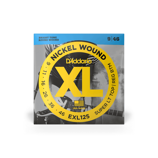 D'Addario EXL125 Nickel Wound, Super Light Top/ Regular Bottom, 9-46