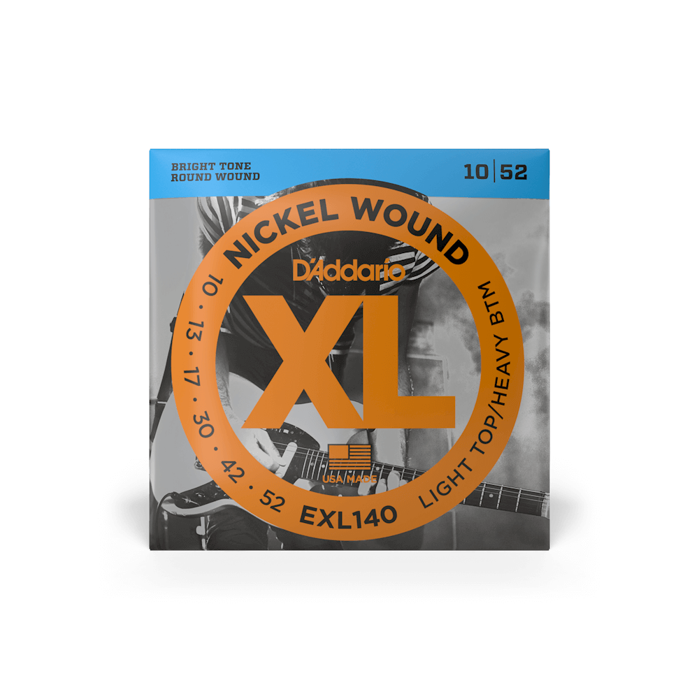 D'Addario EXL140 Nickel Wound, Light Top/Heavy Bottom, 10-52