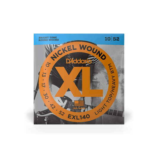 D'Addario EXL140 Nickel Wound, Light Top/Heavy Bottom, 10-52