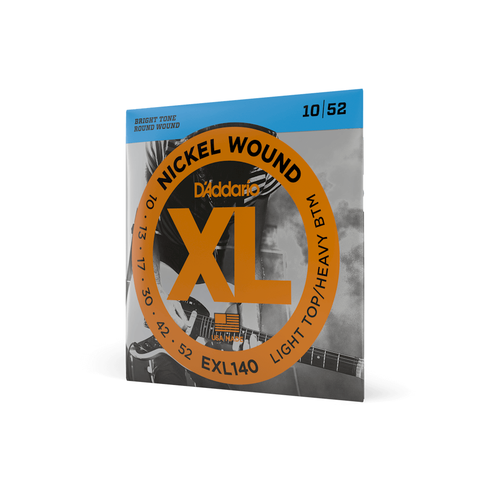 D'Addario EXL140 Nickel Wound, Light Top/Heavy Bottom, 10-52
