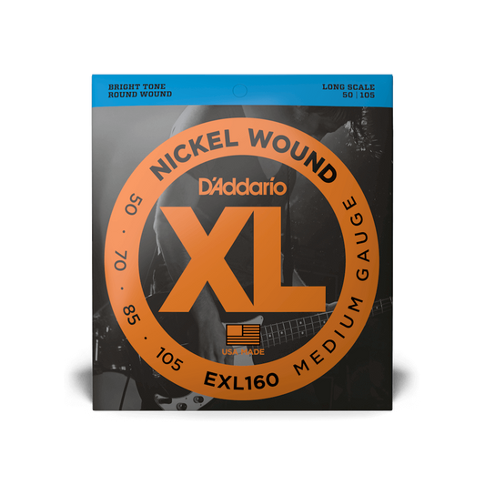 D'Addario EXL160 Nickel Wound Bass, Medium, 50-105, Long Scale