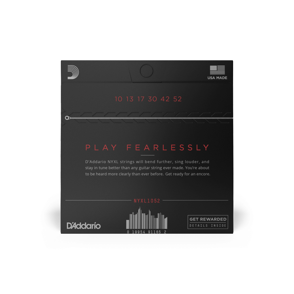 D'Addario NYXL1052 Nickel Wound, Light Top / Heavy Bottom, 10-52