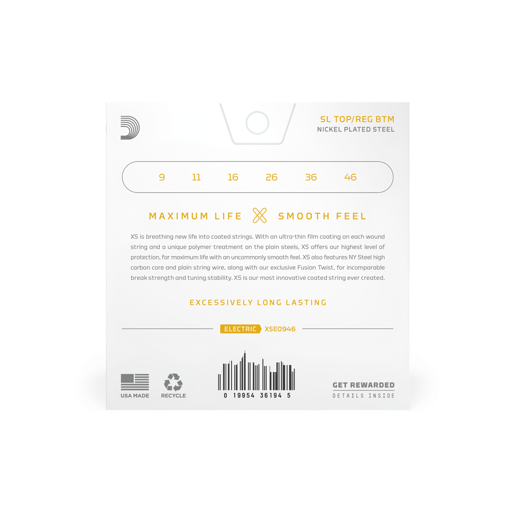 D'Addario XS Nickel, 09-46 Super Light Top Regular Bottom