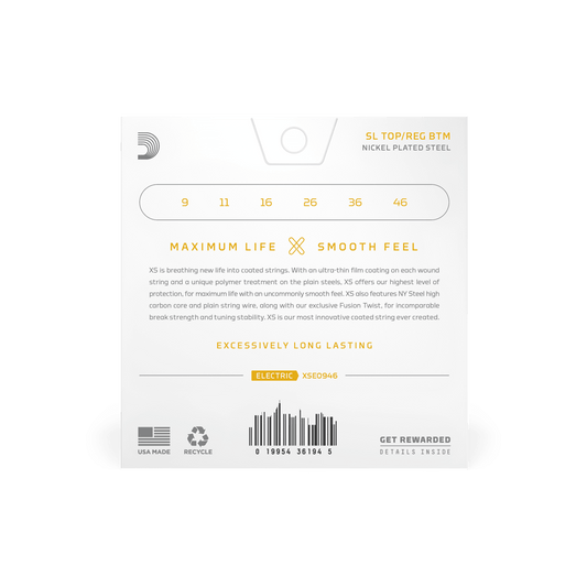 D'Addario XS Nickel, 09-46 Super Light Top Regular Bottom